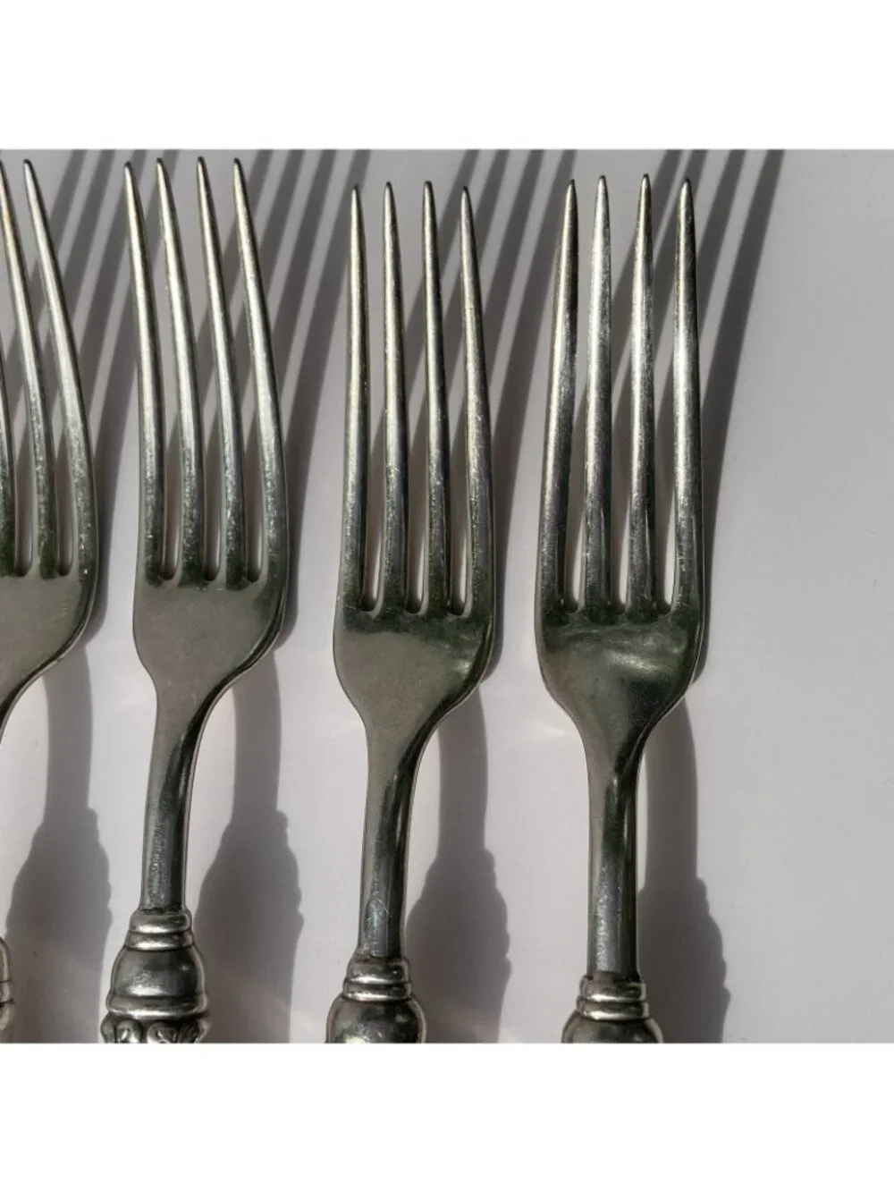 Moselle Hollow Handle Dinner Fork Lot 6 International Silver 7.5” Grapes Leaves